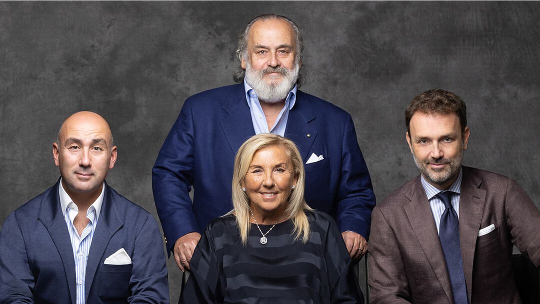  Stefano and his wife Claudia, their sons Niccolò (CEO) and Filippo (Creative Director)